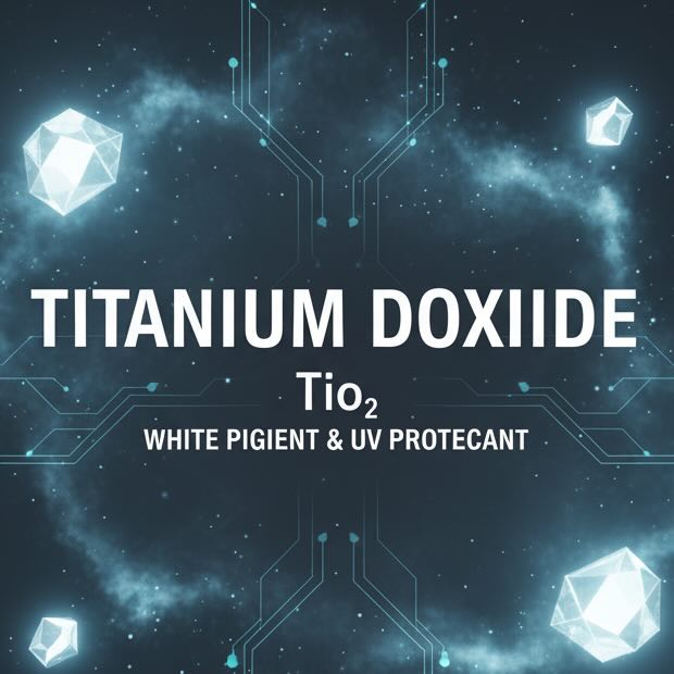 Digital graphic of geometric white crystals and electronic circuits